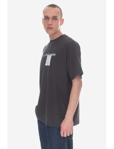 Pamučna majica Wood Wood Haider Texture T-shirt ANTHRACITE boja: siva, s tiskom, 12245706.2106-WHITE