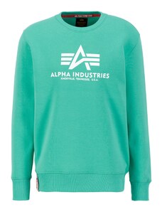 ALPHA INDUSTRIES Sweater majica zelena / bijela