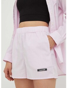 Pamučne kratke hlače Lovechild boja: ružičasta, s aplikacijom, visoki struk