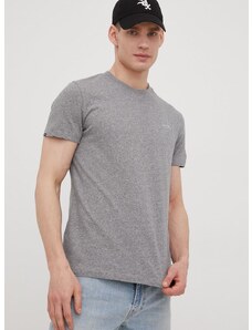 Pamučna majica Superdry boja: siva, jednobojni model