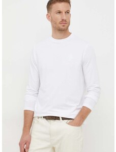 Majica dugih rukava Karl Lagerfeld za muškarce, boja: bijela, glatki model