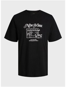 Black Mens T-Shirt Jack & Jones Red Hook - Men
