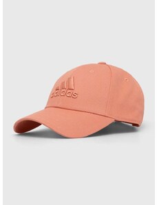 Pamučna kapa sa šiltom adidas Performance boja: narančasta, s aplikacijom