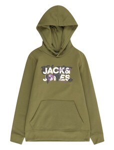 Jack & Jones Junior Sweater majica 'DUST' maslinasta / ljubičasta / crna / bijela