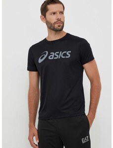 Majica kratkih rukava za trčanje Asics boja: crna, s tiskom