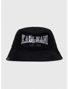 Pamučni šešir Karl Kani boja: crna, pamučni