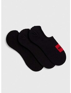 Čarape HUGO 3-pack za muškarce, boja: crna