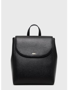 Kožni ruksak Dkny za žene, boja: crna, mali, jednobojni model