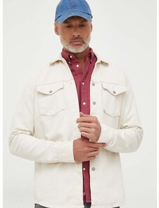 Traper košulja Pepe Jeans Dave za muškarce, boja: bež, regular, s klasičnim ovratnikom