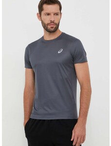 Majica kratkih rukava za trčanje Asics Core boja: siva, glatki model
