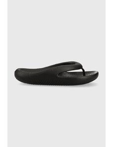 Japanke Crocs Mellow Slide za žene, boja: crna, ravni potplat, 208437