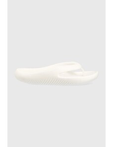 Japanke Crocs Mellow Flip za žene, boja: bijela, ravni potplat, 208437