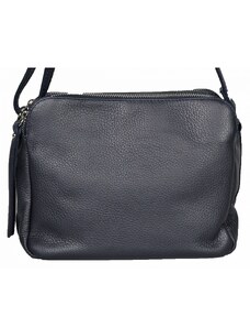 Luksuzna Talijanska torba od prave kože VERA ITALY "Adelada", boja tamnoplava, 18,5x23cm