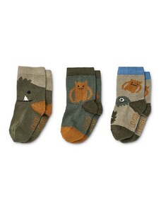 Dječje čarape Liewood 3-pack boja: bež