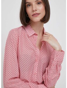 Pamučna košulja United Colors of Benetton za žene, boja: ružičasta, regular, s klasičnim ovratnikom
