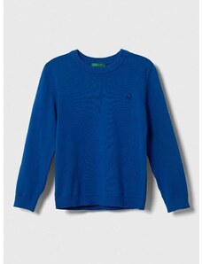 Dječji pamučni pulover United Colors of Benetton lagani