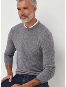 Vuneni pulover United Colors of Benetton za muškarce, boja: siva, lagani