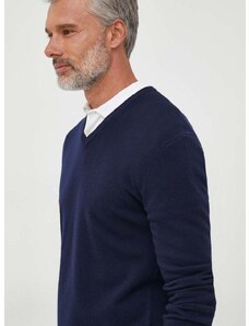 Vuneni pulover United Colors of Benetton za muškarce, boja: tamno plava, lagani