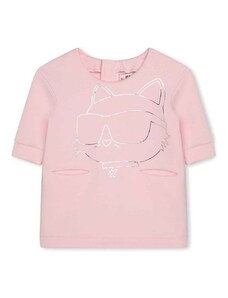 Haljina za bebe Karl Lagerfeld boja: ružičasta, mini, ravna