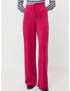 Hlače MAX&Co. za žene, boja: ružičasta, ravni kroj, visoki struk