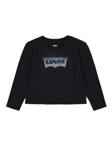 Dječja majica dugih rukava Levi's boja: crna
