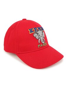 Pamučna kapa sa šiltom za bebe Kenzo Kids boja: crvena, s aplikacijom