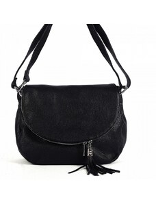 Luksuzna Talijanska torba od prave kože VERA ITALY "Jeanelle", boja crna, 25x32cm