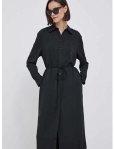 Haljina Calvin Klein boja: crna, midi, širi se prema dolje