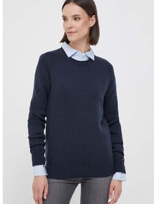 Vuneni pulover Tommy Hilfiger za žene, boja: tamno plava, lagani