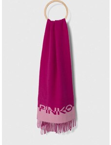 Kratki vuneni šal Pinko boja: ljubičasta, s uzorkom