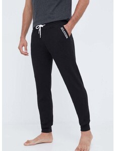 Pamučni donji dio pidžame Tommy Hilfiger boja: crna, bez uzorka