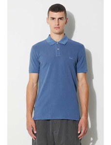 Polo majica Woolrich za muškarce, boja: tamno plava, glatki model, CFWOPO0035MRUT1483-3989