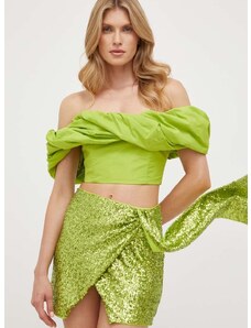 Top Pinko za žene, boja: zelena, s otvorenim ramenima