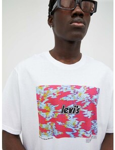 Pamučna majica Levi's boja: bijela, s tiskom