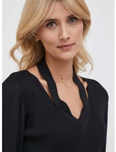 Pulover Sisley za žene, boja: crna, lagani