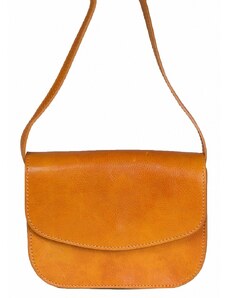 Luksuzna Talijanska torba od prave kože VERA ITALY "Blaza", boja senf, 17x22cm