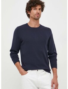 Vuneni pulover Calvin Klein za muškarce, boja: tamno plava, lagani