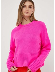 Vuneni pulover Pinko za žene, boja: ružičasta, topli