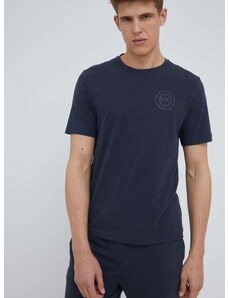 Pamučna majica Michael Kors boja: tamno plava, jednobojni model