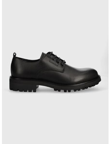 Kožne cipele Calvin Klein DERBY za muškarce, boja: crna, HM0HM01230