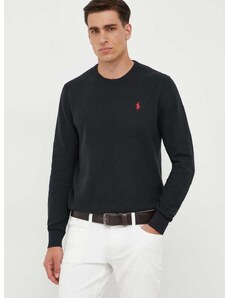 Pamučni pulover Polo Ralph Lauren boja: crna, lagani