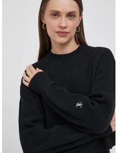 Vuneni pulover Calvin Klein Jeans za žene, boja: crna