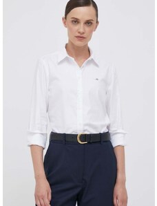Košulja Gant za žene, boja: bijela, regular, s klasičnim ovratnikom