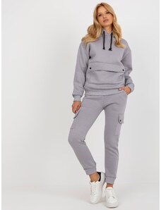 Fashionhunters Grey women's tracksuit with sweatshirt