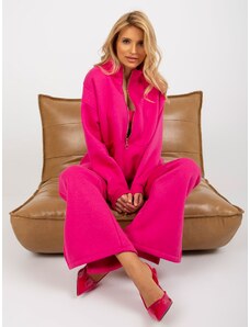 Fashionhunters Fuchsia three-piece tracksuit with trousers