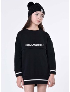 Dječja kapa Karl Lagerfeld boja: crna, od tanke pletenine