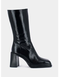 Kožne gležnjače Jonak BAGNA CUIR BRILLANT za žene, boja: crna, s debelom potpeticom, 3100161