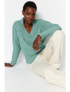 Trendyol metvica mekana teksturirana V-izrez pletenina džemper
