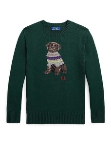 Dječji pamučni pulover Polo Ralph Lauren boja: zelena