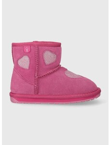 Dječje cipele za snijeg od brušene kože Emu Australia K12958 Barton Heart boja: ružičasta